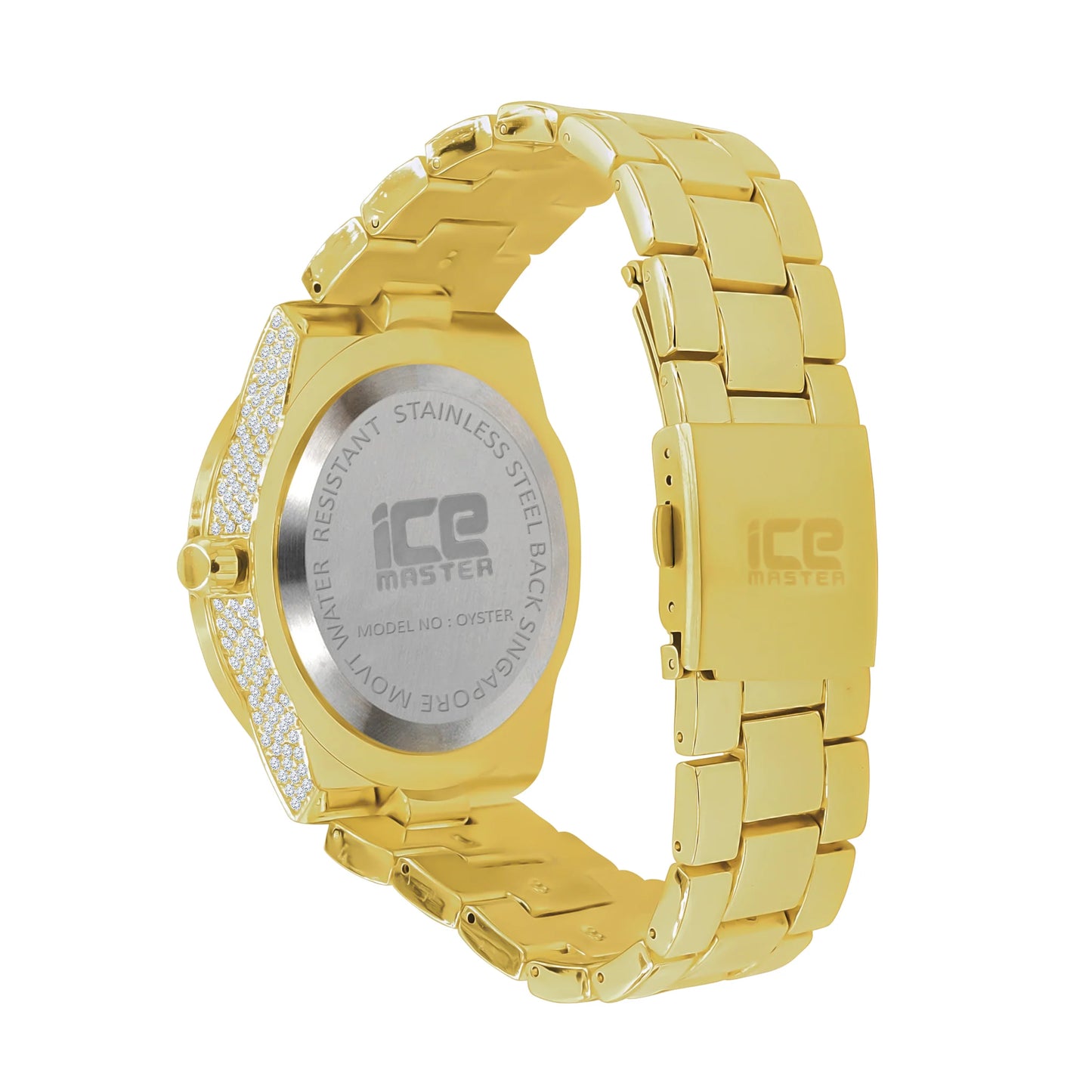Baguette 14K Gold Finish Simulated Diamond Men's Presidential Watch 44mm W/Date