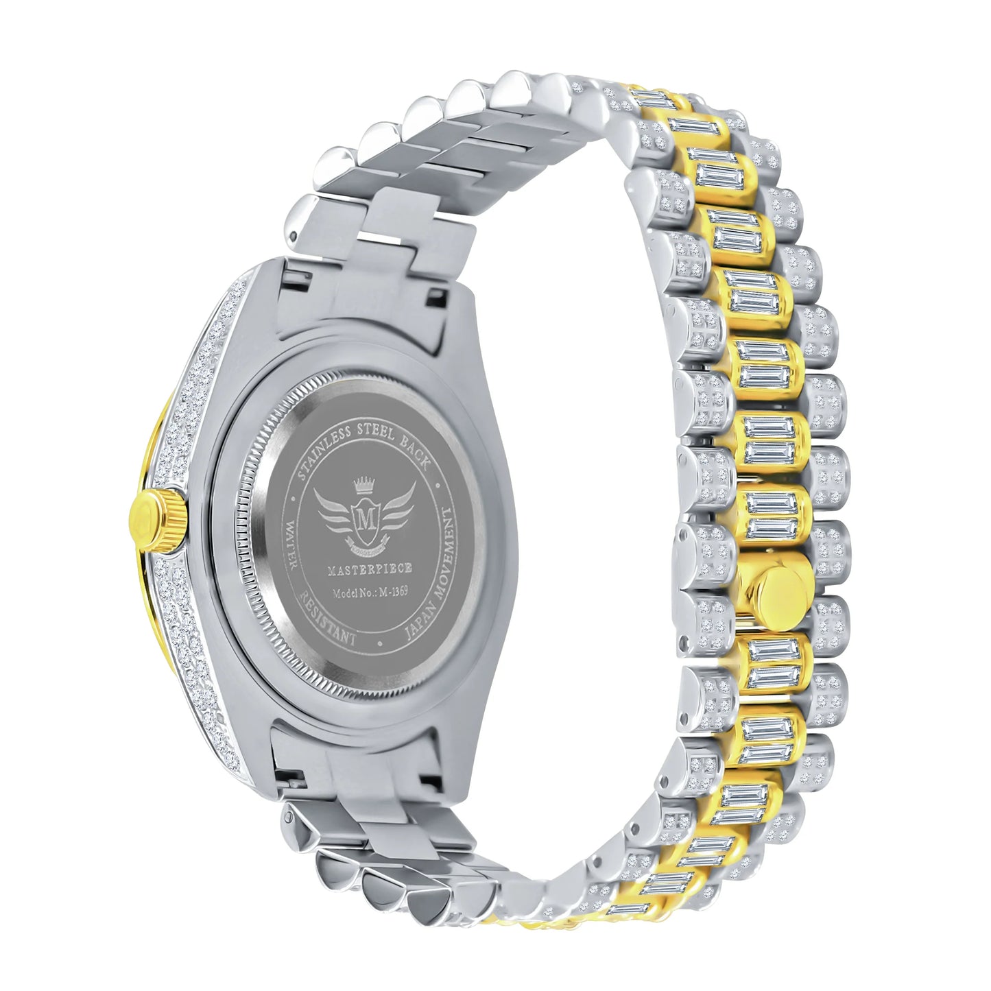 FANCIFUL CRYSTAL WATCH TWO TONE GOLD Richly embellished with crystal clear stone