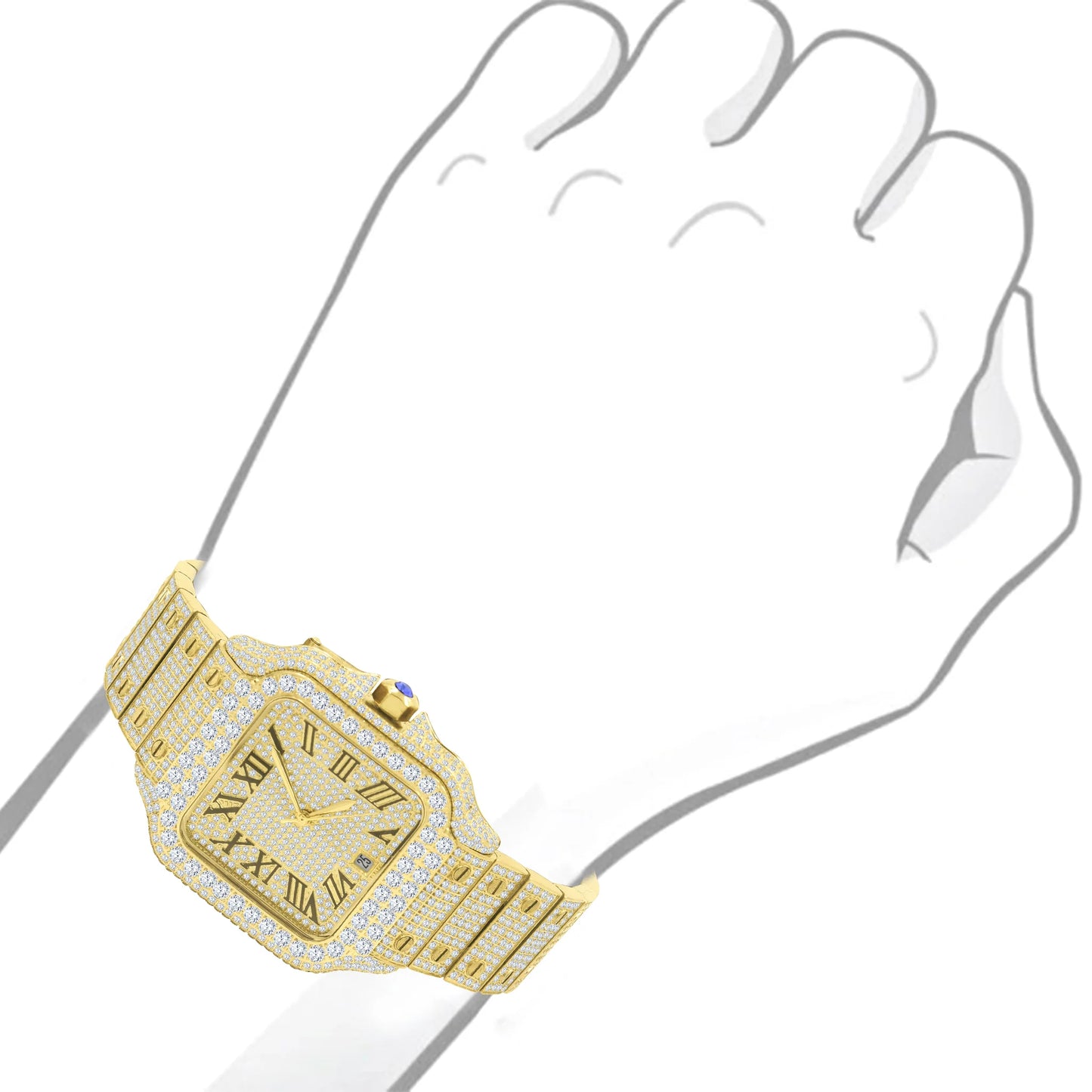 PERMEATE MOISSANITE STEEL WATCH ICED AUTOMATIC HIP HOP