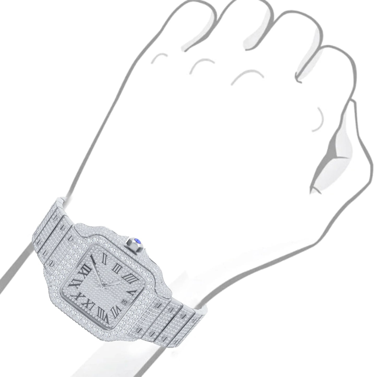 PERMEATE MOISSANITE STEEL WATCH I 590041 - Hip Hop Fashion Men's Watch