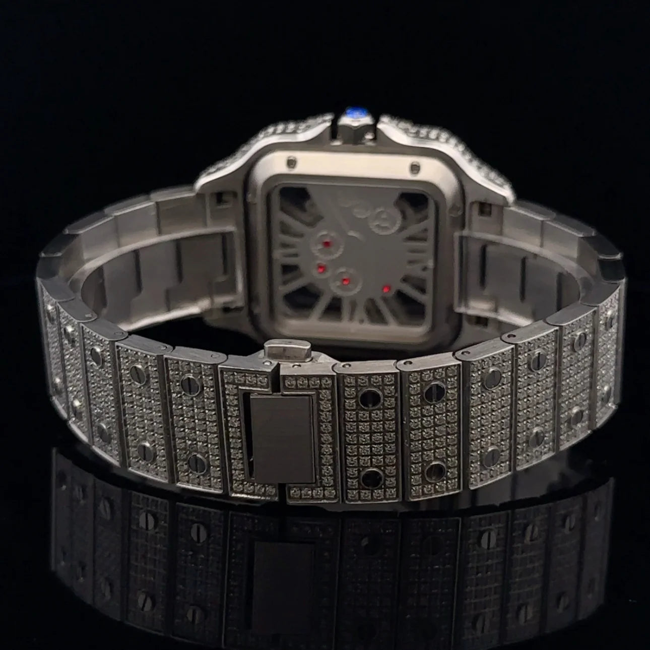 Real MOISSANITE Rhodium Mens VVS Watch Ice Out Automatic Movement Hip Hop 40mm