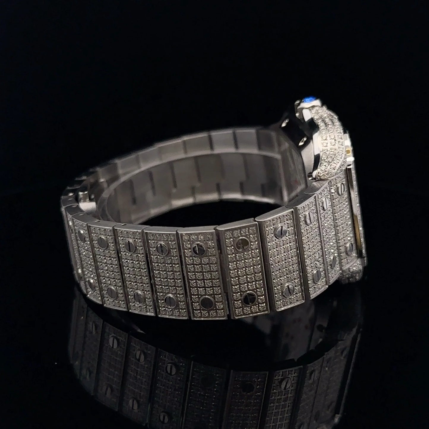 Real MOISSANITE Rhodium Mens VVS Watch Ice Out Automatic Movement Hip Hop 40mm