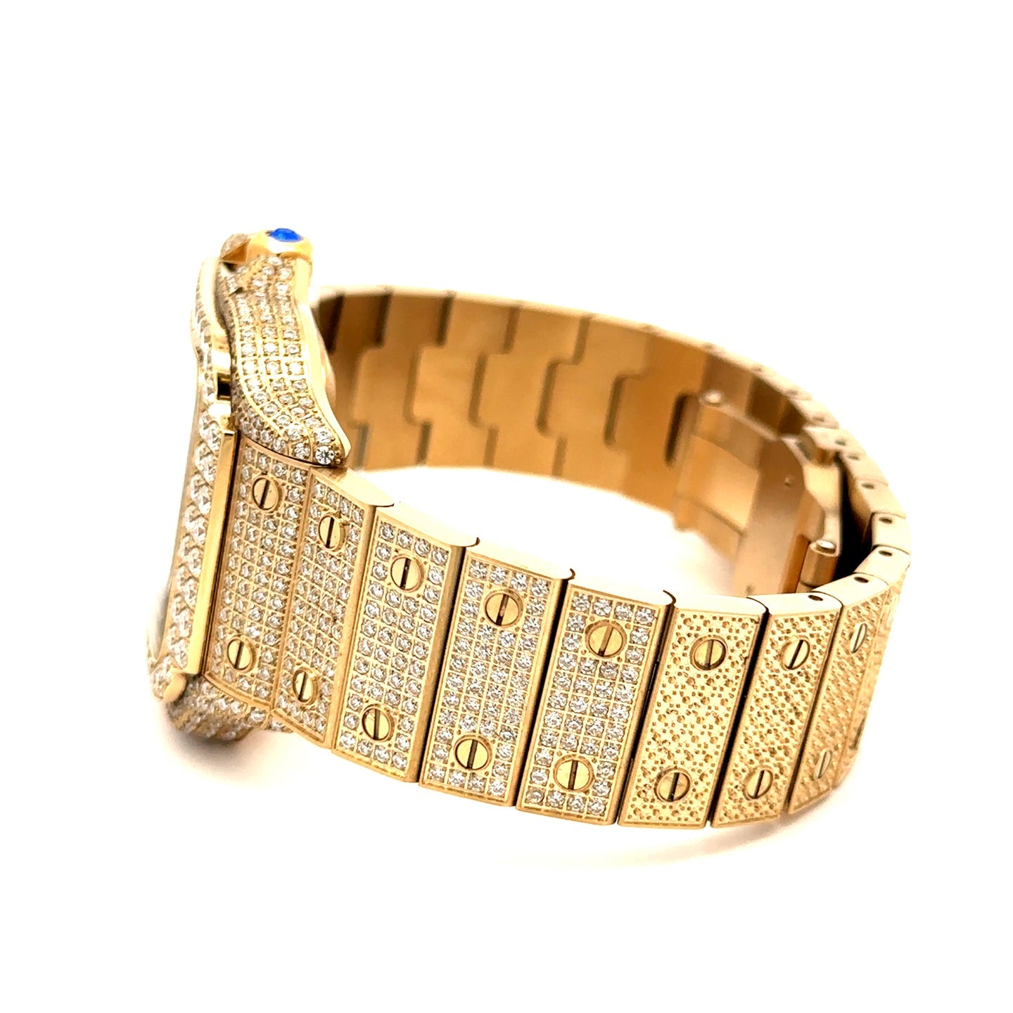 12ctw MOISSANITE Mens Presidential Watch Iced Flooded Out Hip Hop Passes Tester ✅