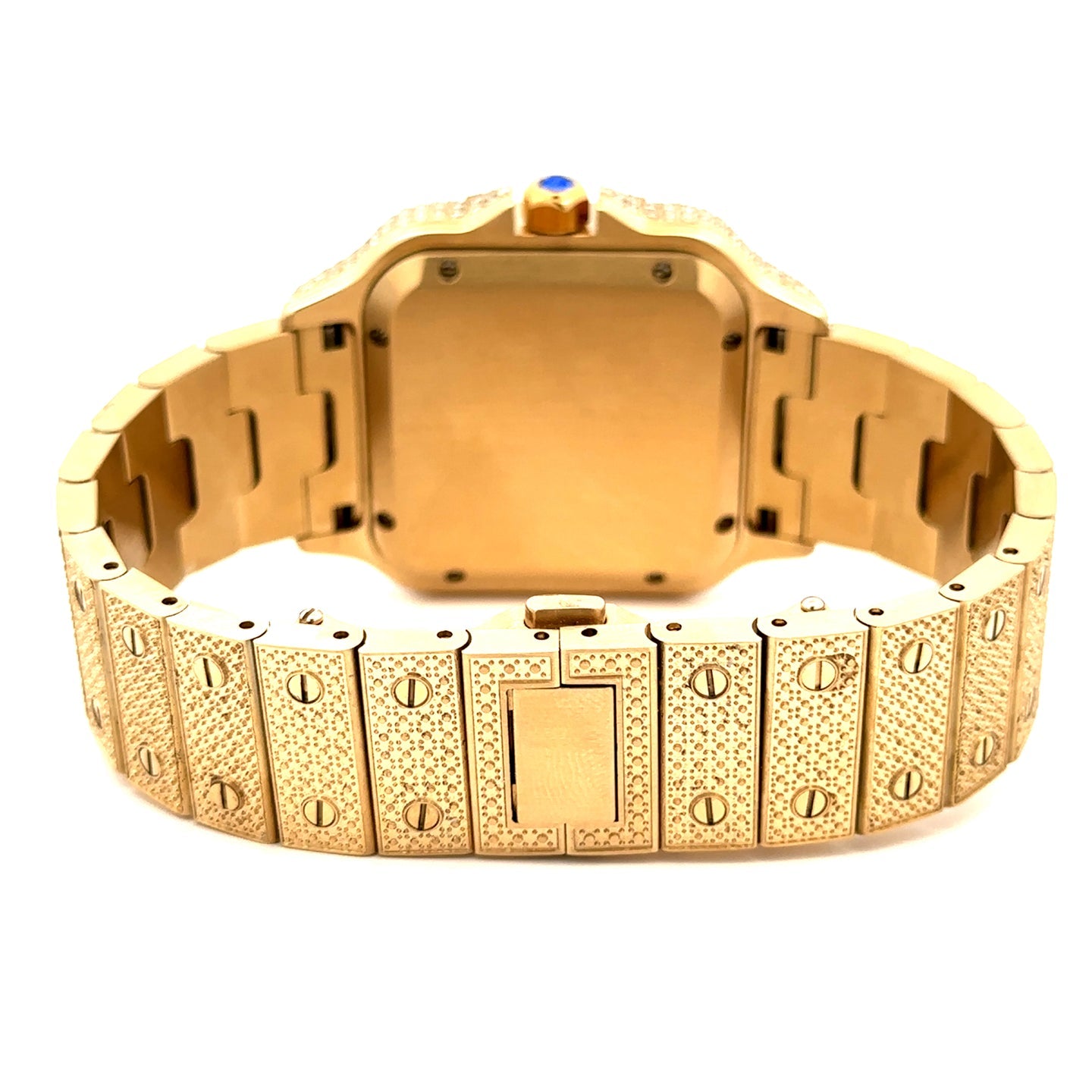12ctw MOISSANITE Mens Presidential Watch Iced Flooded Out Hip Hop Passes Tester ✅