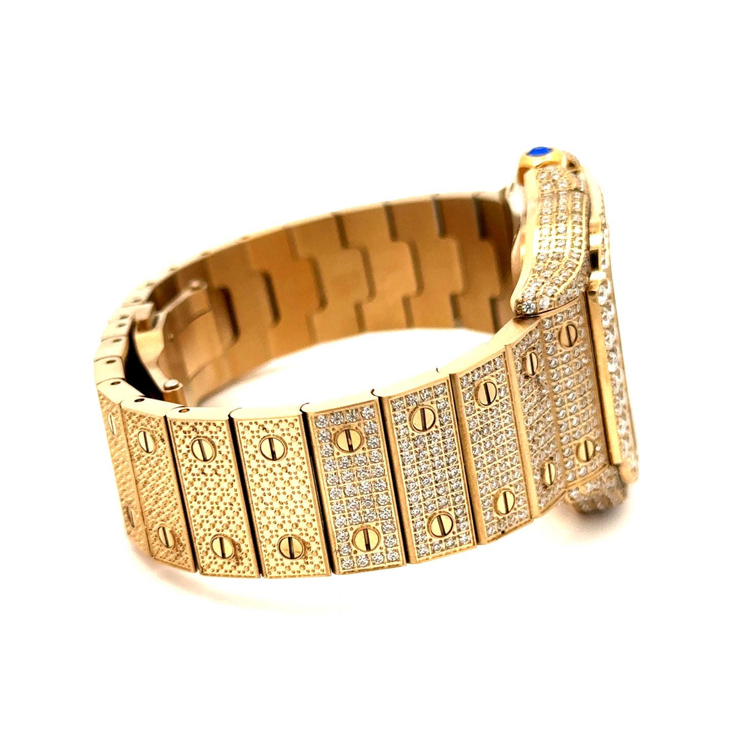 12ctw MOISSANITE Mens Presidential Watch Iced Flooded Out Hip Hop Passes Tester ✅