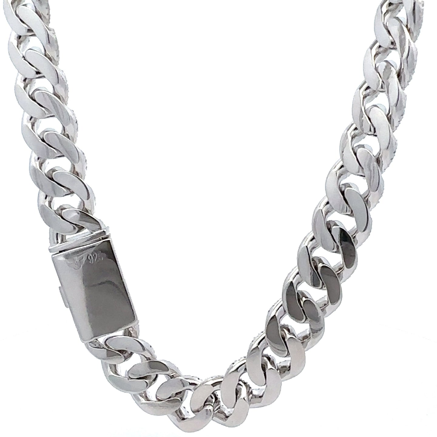 TYRANT 14MM 24" 925 CZ RHODIUM ICED OUT CUBAN CHAIN