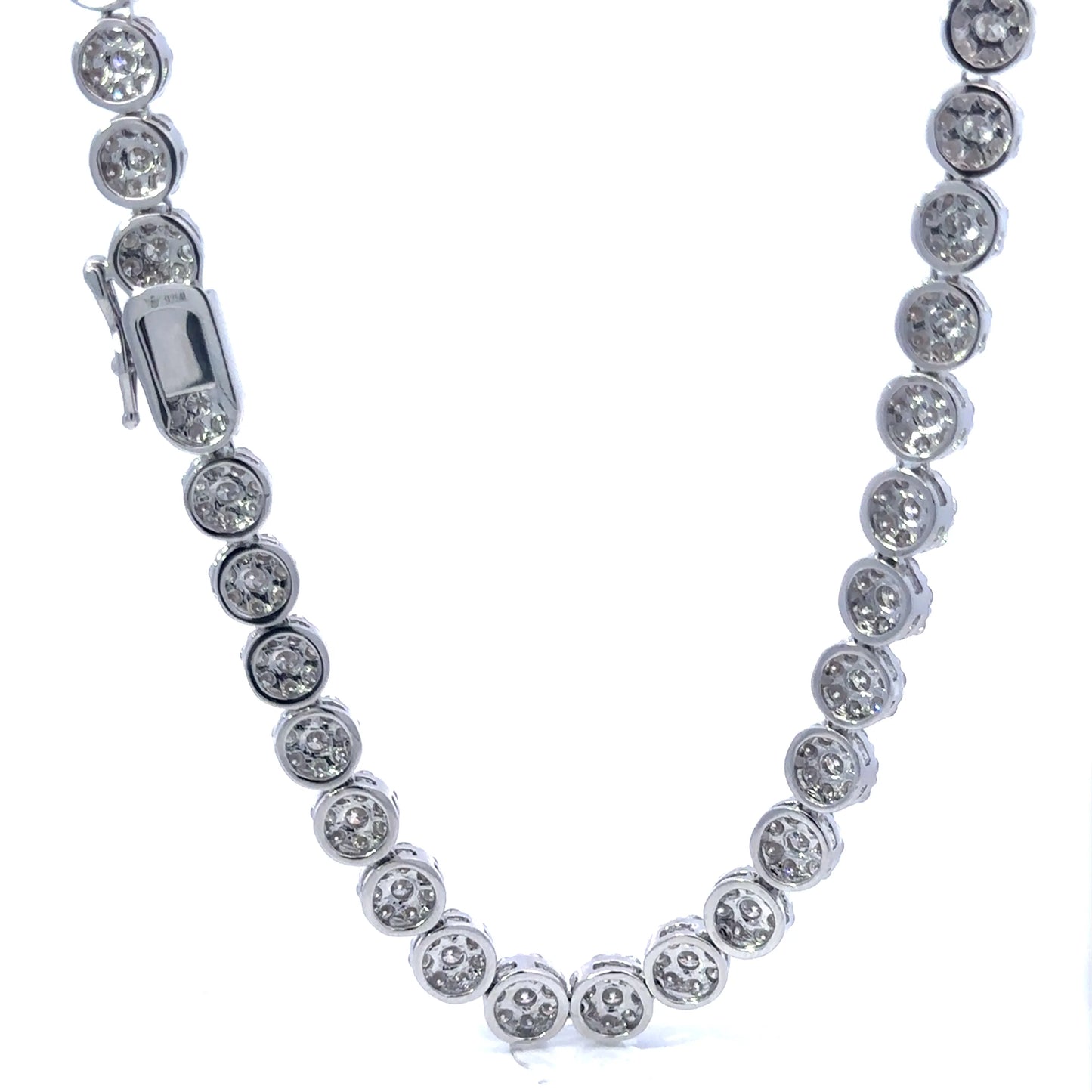7MM RHODIUM MOISSANITE ICED OUT CHAIN Moissanite Lab Diamond VVS Clarity