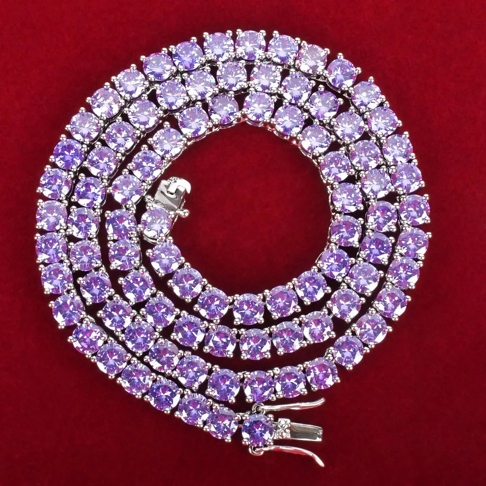 5AAA+ Purple Tennis Chain Necklace – Hip Hop Bling