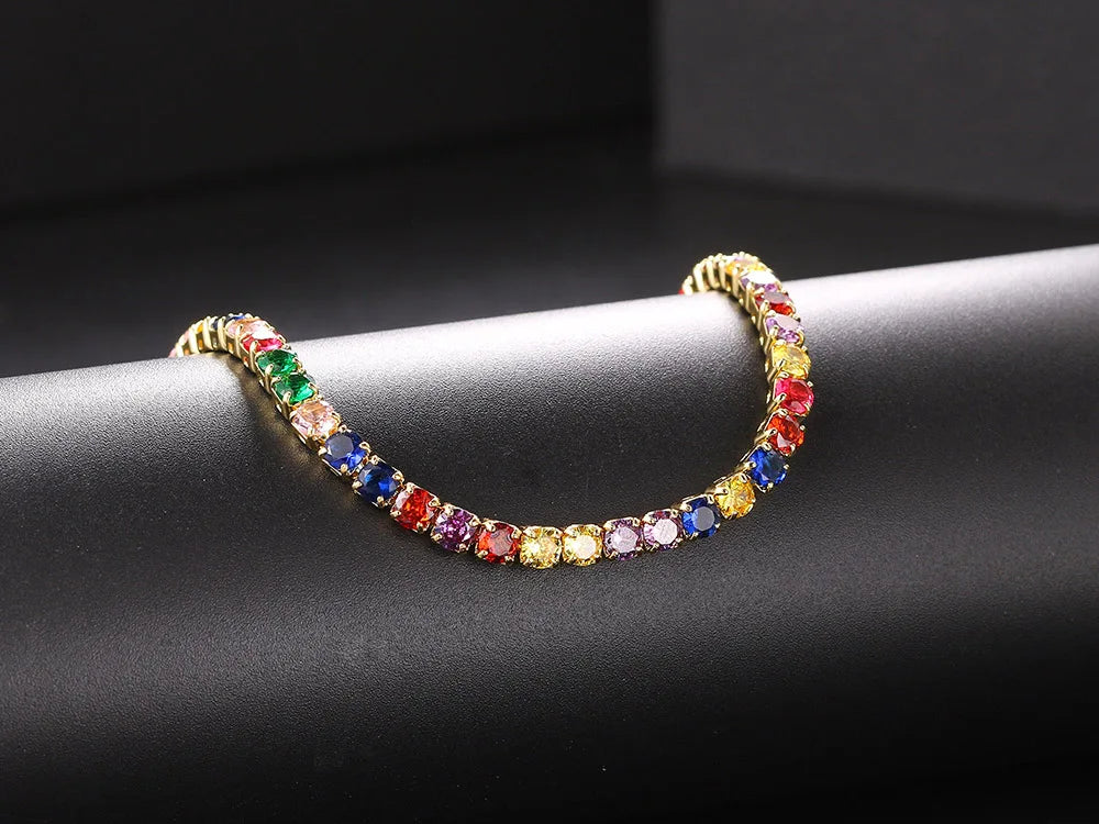 Tennis Iced Out Tennis CZ Choker Necklace Stylish Hip Hop Crystal Chain for Women,men