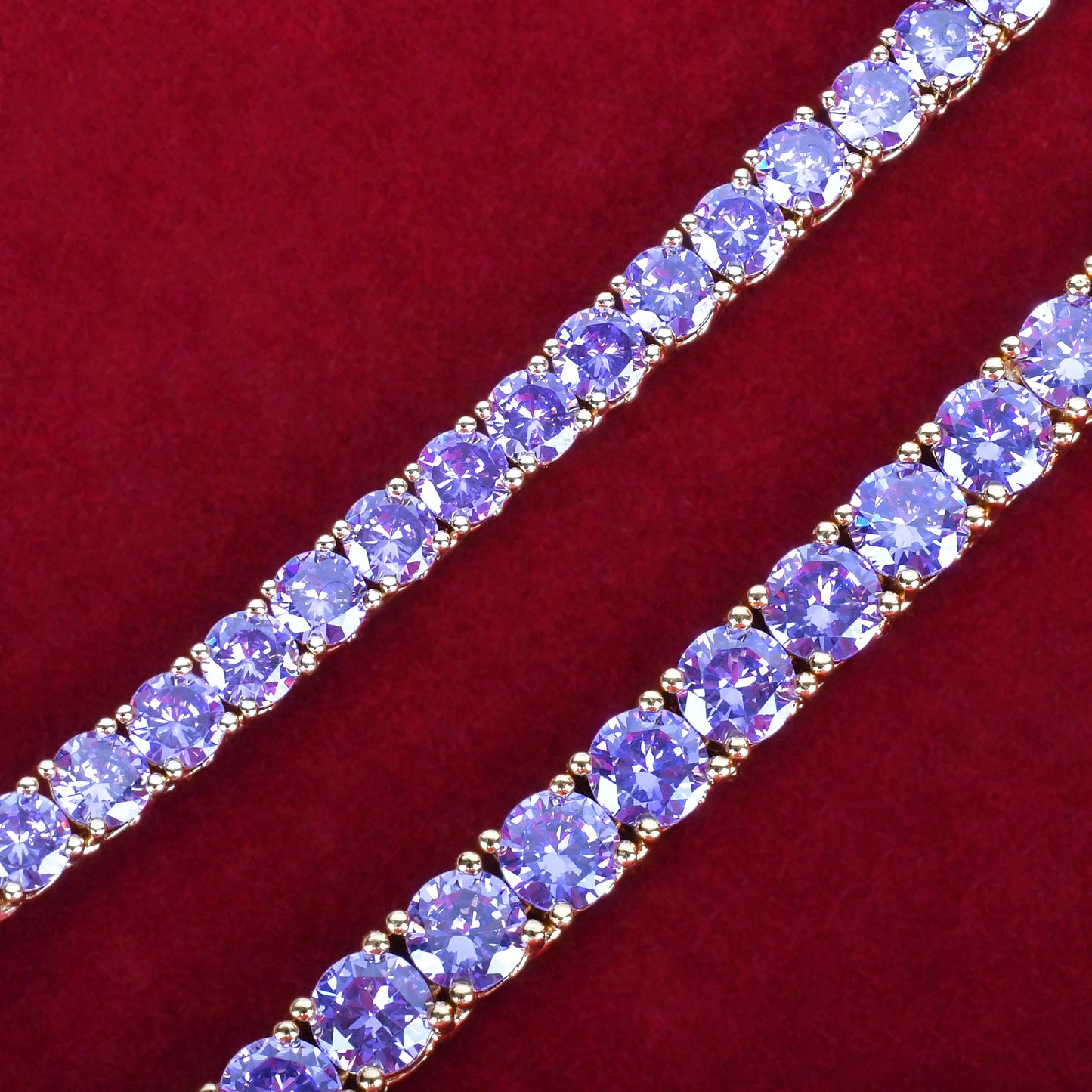 5AAA+ Purple Tennis Chain Necklace – Hip Hop Bling