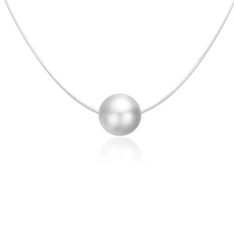 Silver Invisible Chain Necklaces pendants Rhinestone Choker