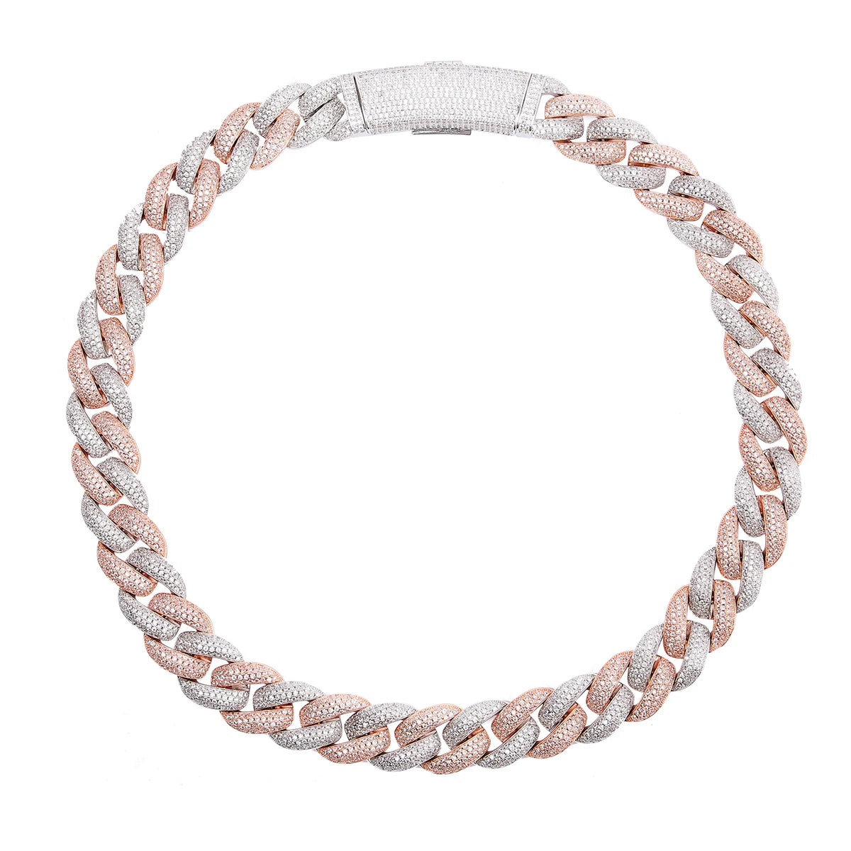 5AAA+ Miami Cuban Link Chain Necklace Cubic Zircon Hip Hop Choker Rock