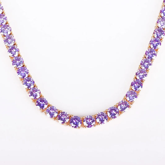 5AAA+ Purple Tennis Chain Necklace – Hip Hop Bling