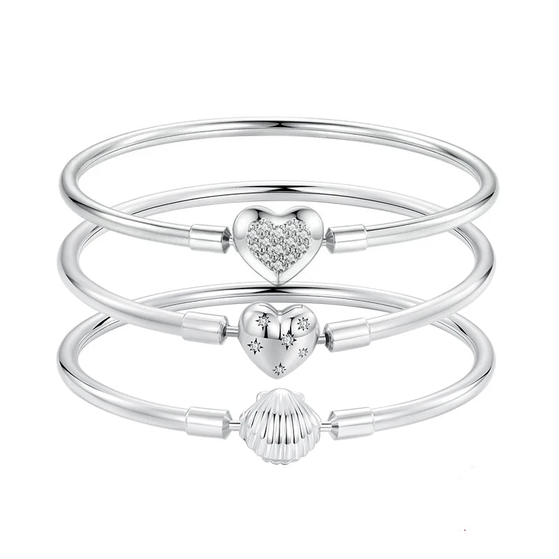 925 Sterling Silver Heart Bracelet for Women