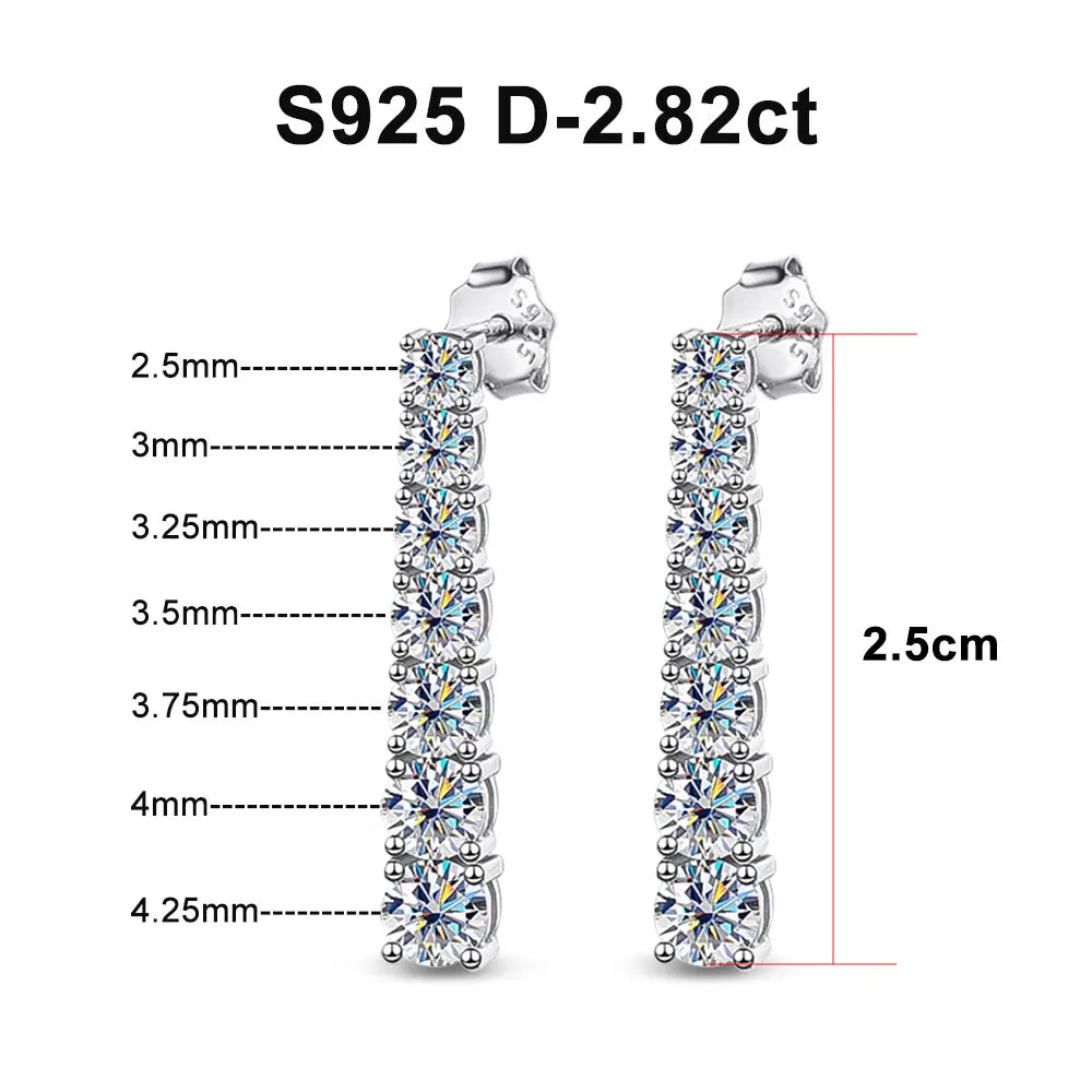 Jewelry Iced D VVS1 Moissanite Pandent Earrings for Woman Wedding Jewely with GRA s925 Sterling Sliver