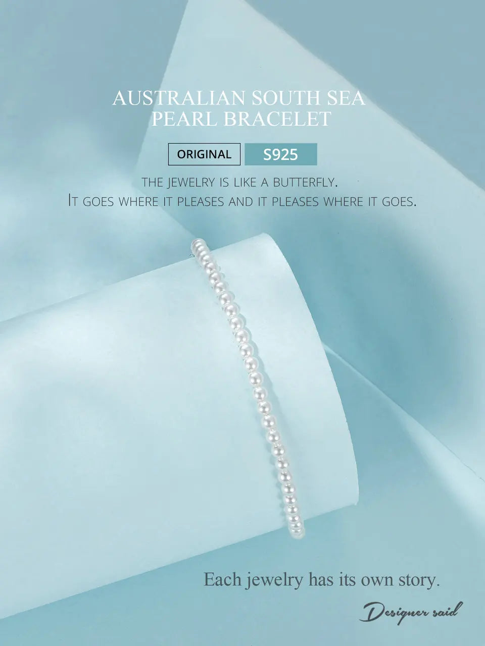 ALKRI Bracelet for Women Shell Pearl Beaded Bracelet, 925 Sterling Silver