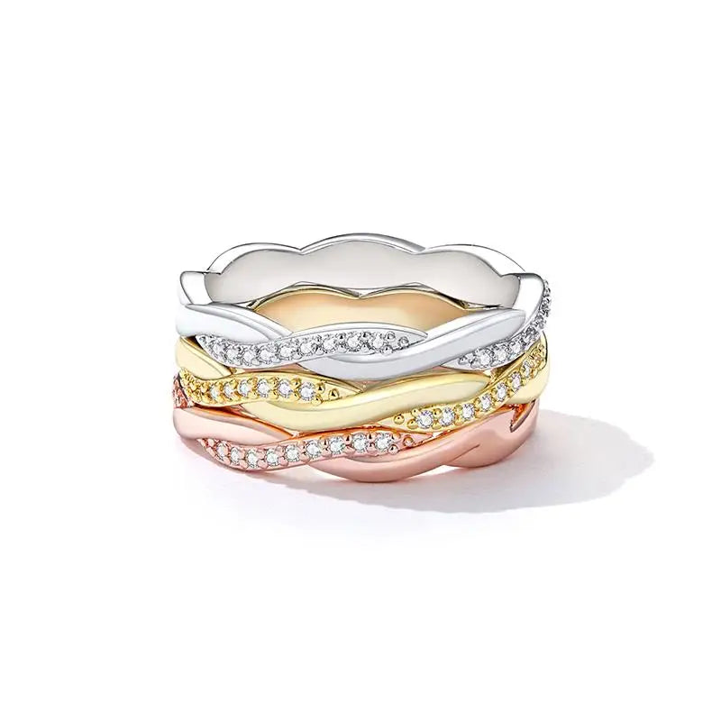 925-Sterling-Silver-Simple-Twisted-Ring-14k-Gold-Plated