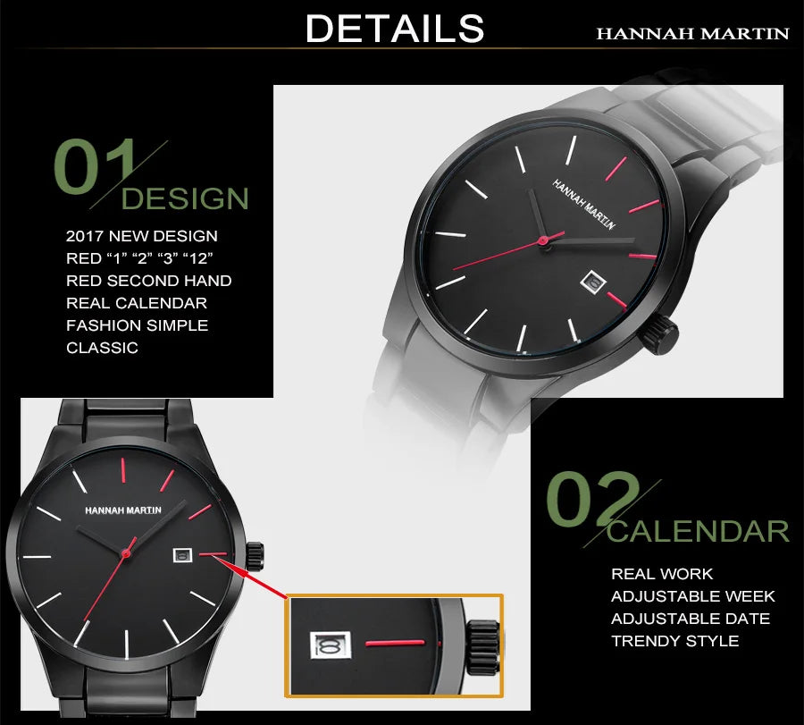 Men's Watch Relojes De Hombre Stainless Steel Quartz Luminous Classic Watches