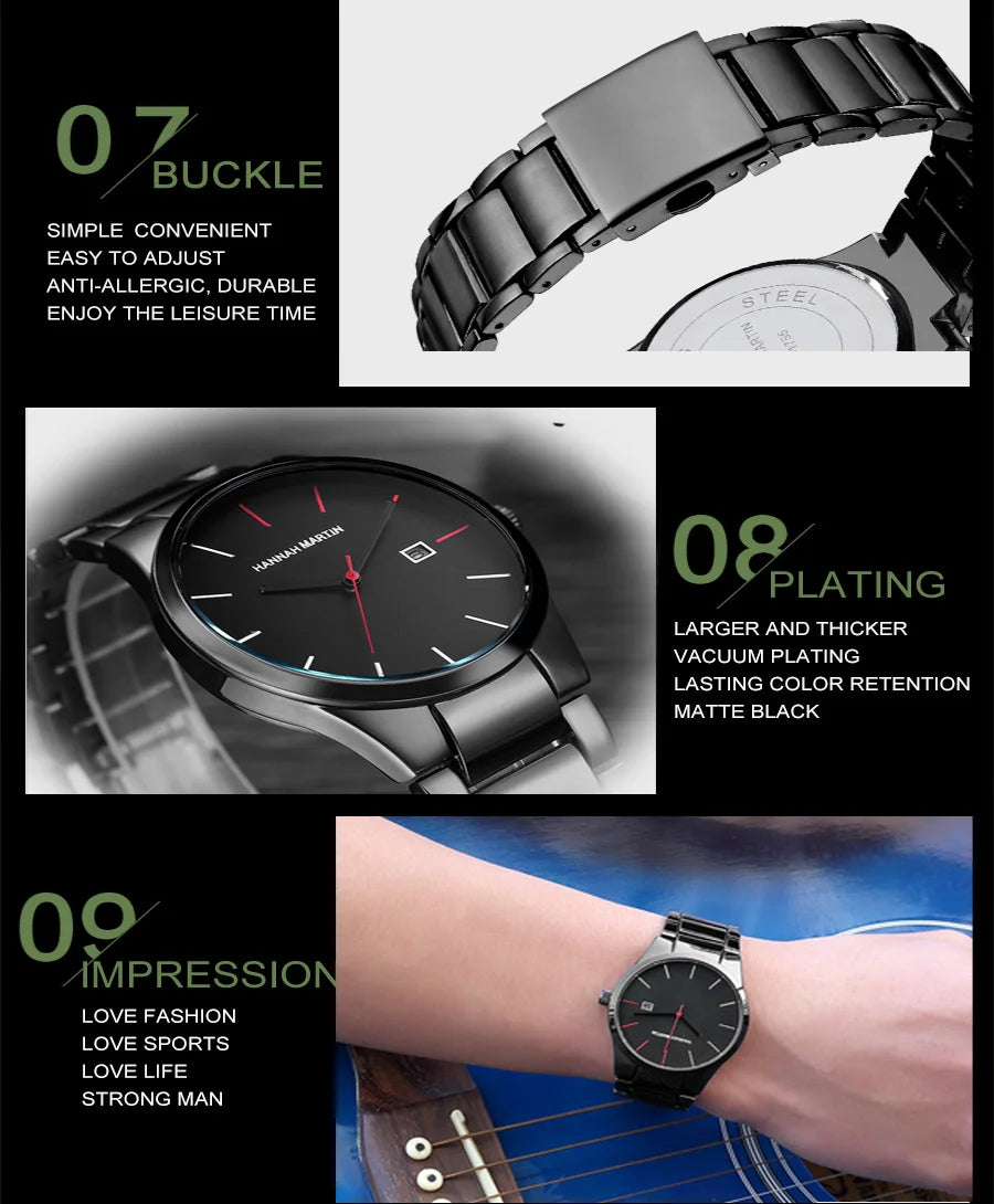 Men's Watch Relojes De Hombre Stainless Steel Quartz Luminous Classic Watches