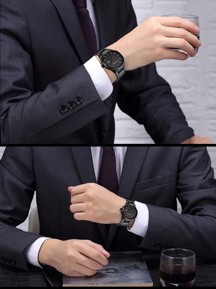 Men's Watch Relojes De Hombre Stainless Steel Quartz Luminous Classic Watches