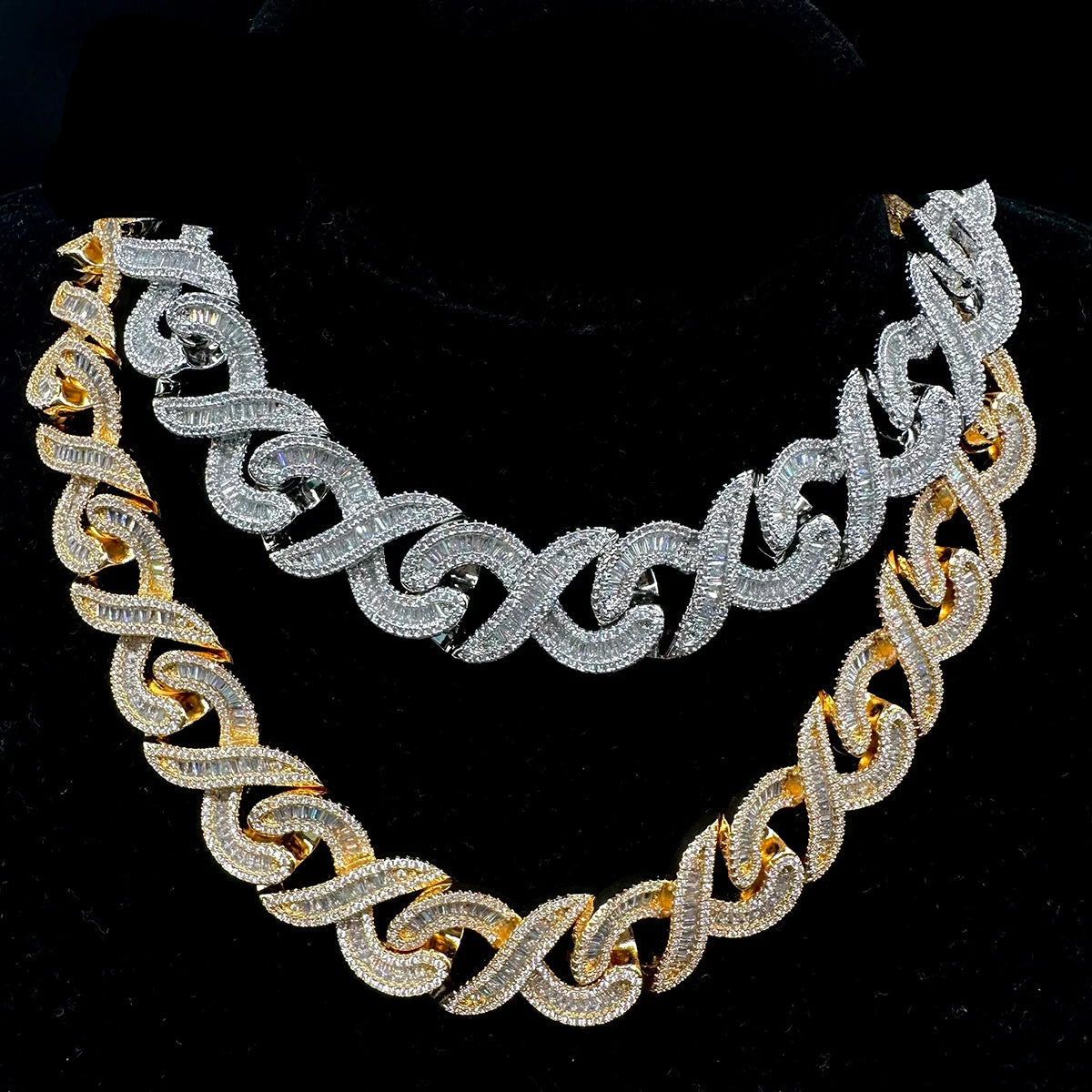 5AAA+ CZ Bling Ice Out Hop Hip Cuban Link Chain Necklace Real Gold Plated 20MM