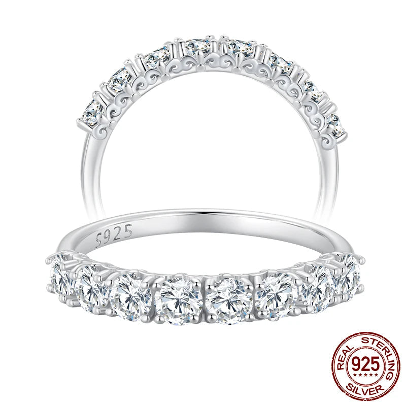 New Ring Moissanite 925 Sterling Silver + GRA White Gold For Women