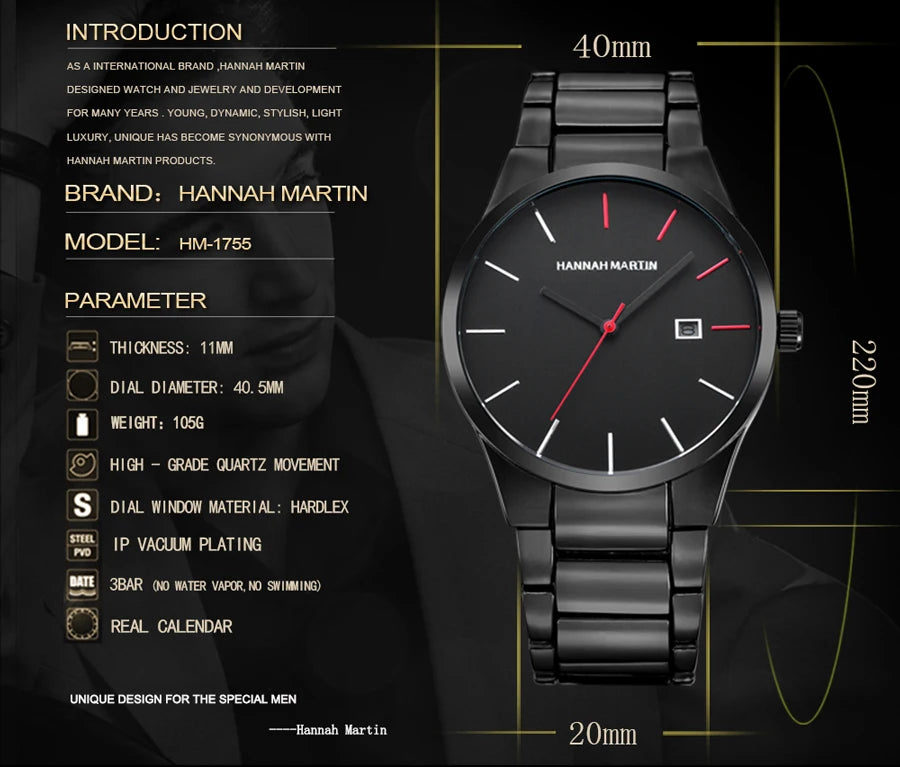 Men's Watch Relojes De Hombre Stainless Steel Quartz Luminous Classic Watches