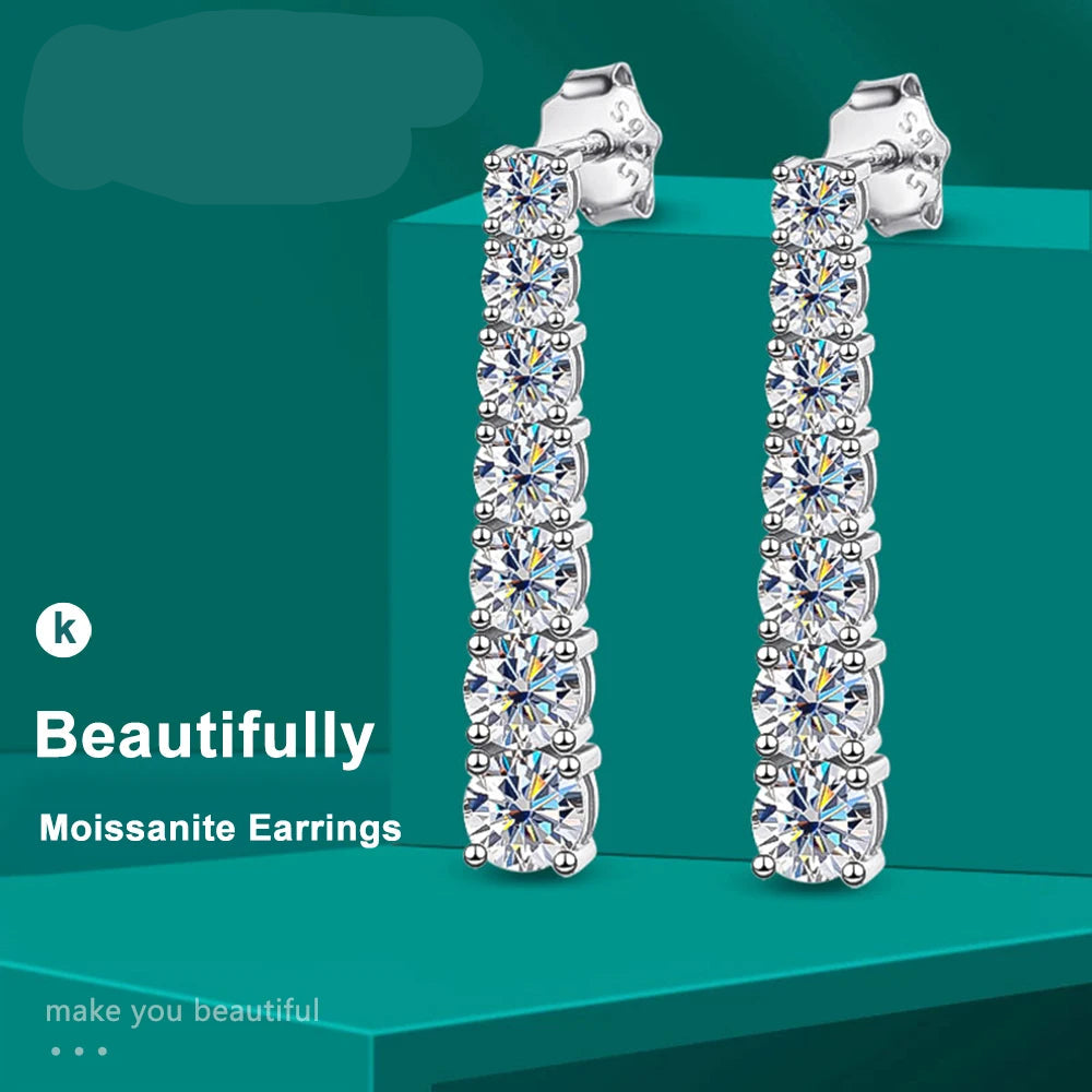 Jewelry Iced D VVS1 Moissanite Pandent Earrings for Woman Wedding Jewely with GRA s925 Sterling Sliver
