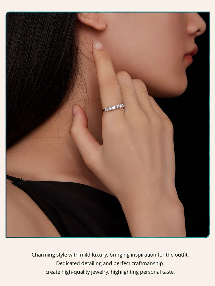 New Ring Moissanite 925 Sterling Silver + GRA White Gold For Women