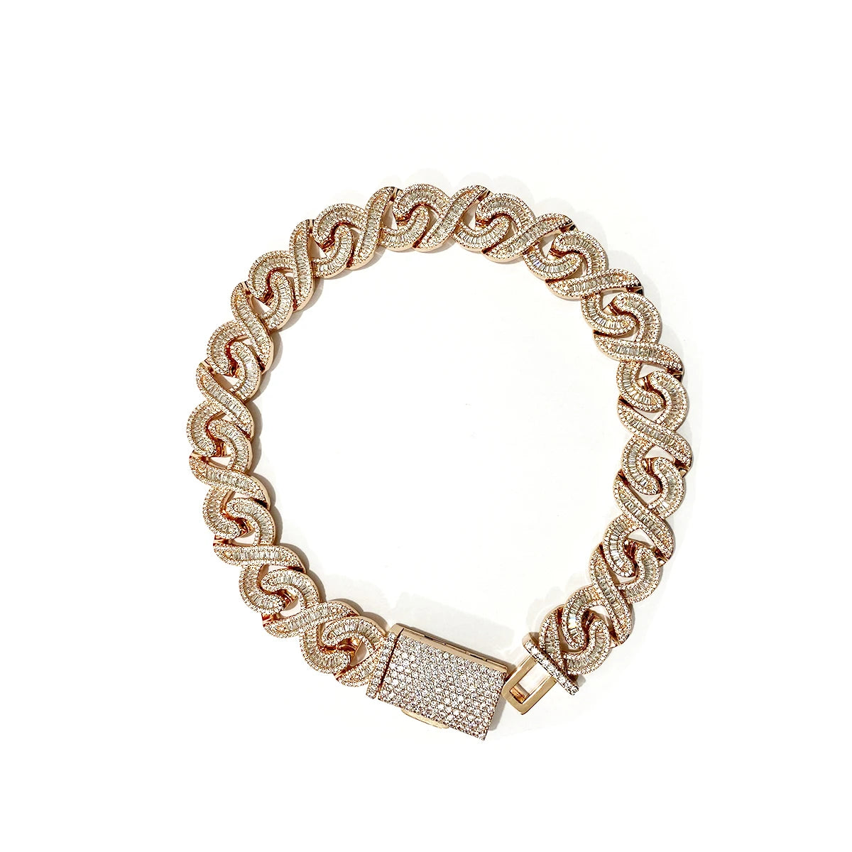 5AAA+ CZ Bling Ice Out Hop Hip Cuban Link Chain Necklace Real Gold Plated 20MM