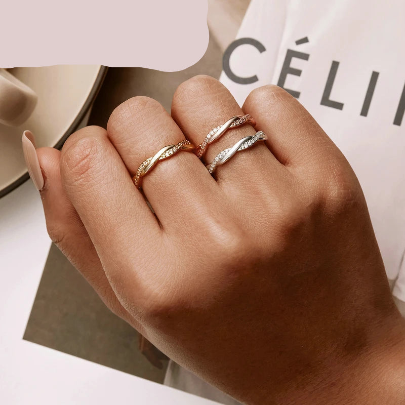 925-Sterling-Silver-Simple-Twisted-Ring-14k-Gold-Plated