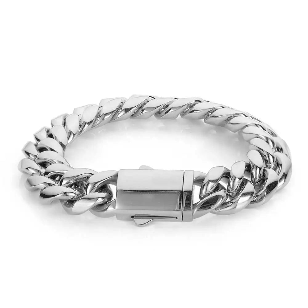 8-14mm Stainless Steel Gold Cuban Chain Curb Link Necklace