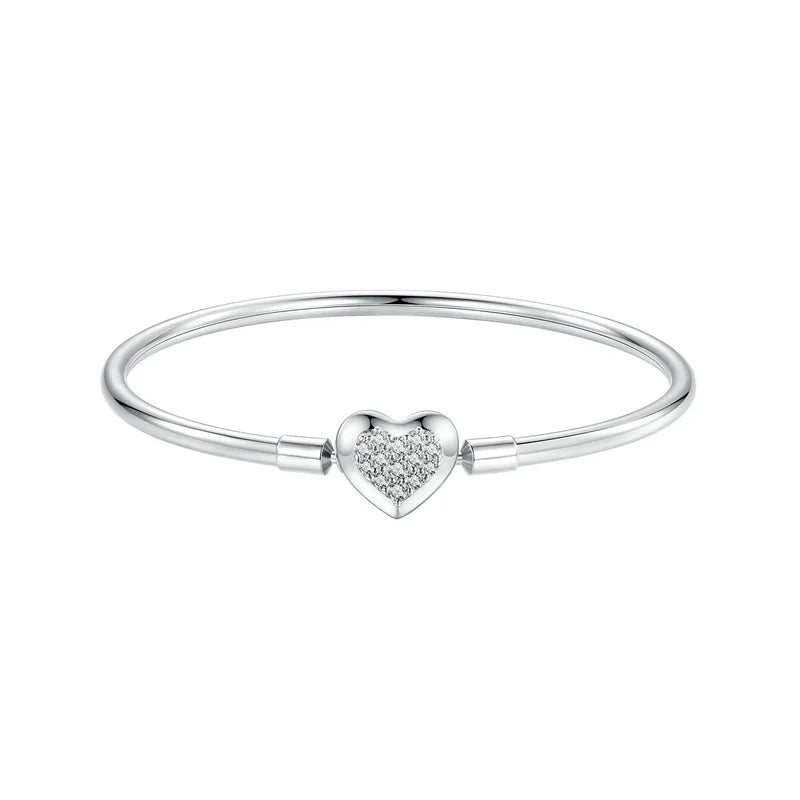 925 Sterling Silver Heart Bracelet for Women