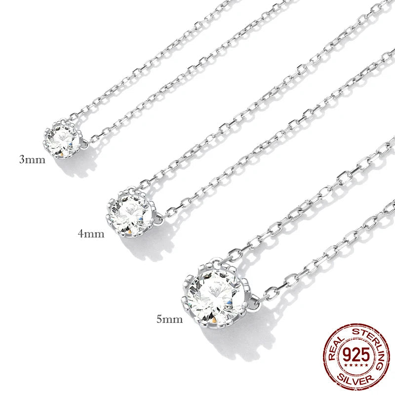 Choker Necklace 925 Sterling Silver Geometric Cut Sparkling Pendant