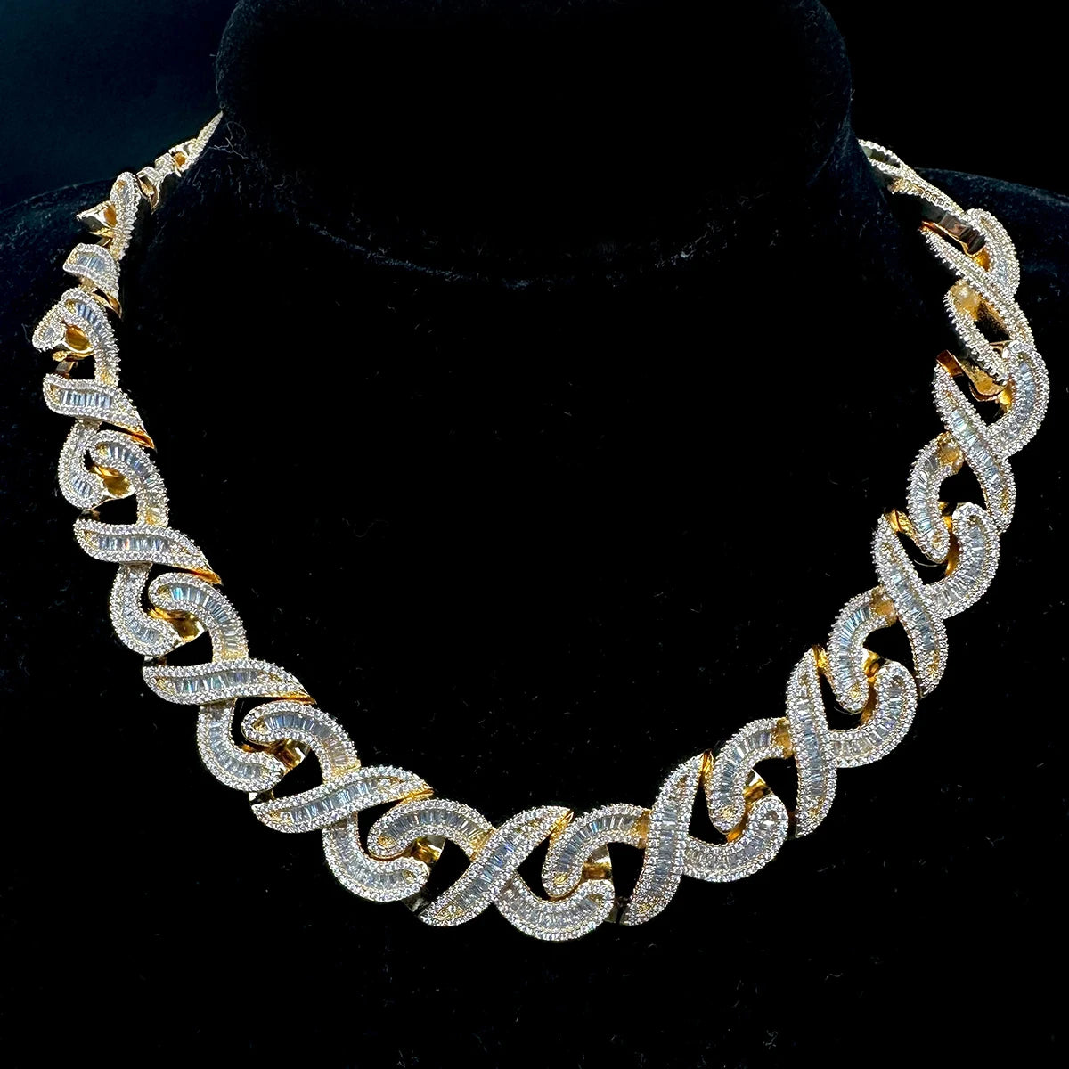 5AAA+ CZ Bling Ice Out Hop Hip Cuban Link Chain Necklace Real Gold Plated 20MM