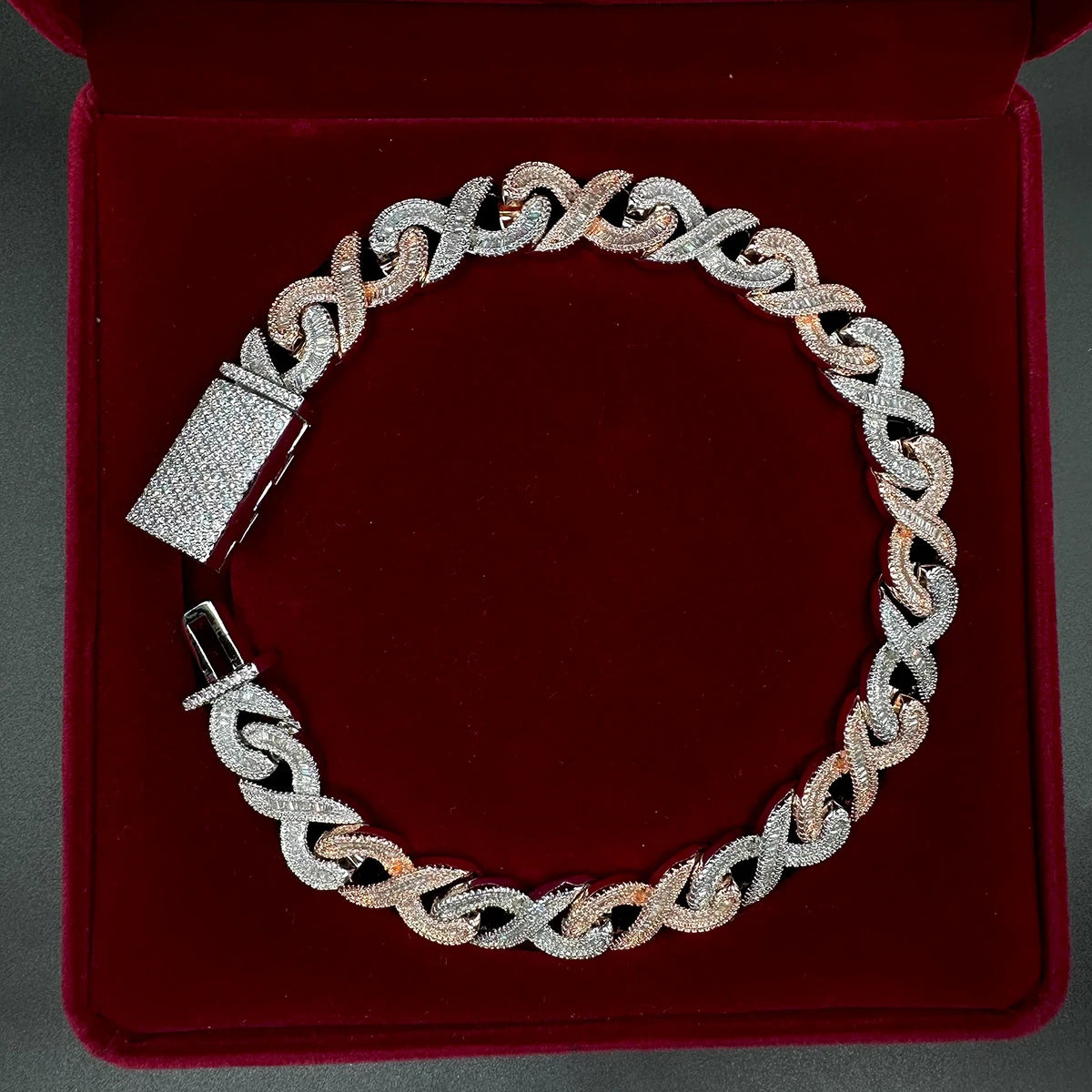 5AAA+ CZ Bling Ice Out Hop Hip Cuban Link Chain Necklace Real Gold Plated 20MM