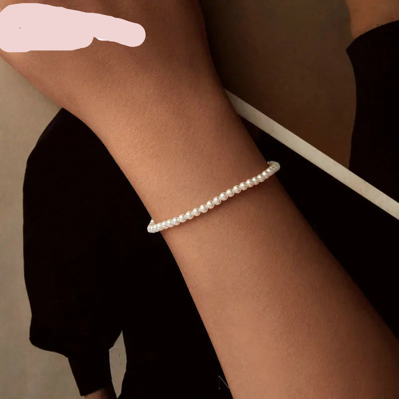 ALKRI Bracelet for Women Shell Pearl Beaded Bracelet, 925 Sterling Silver