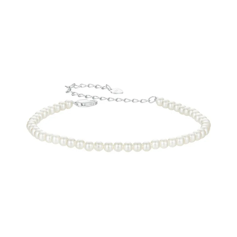 ALKRI Bracelet for Women Shell Pearl Beaded Bracelet, 925 Sterling Silver