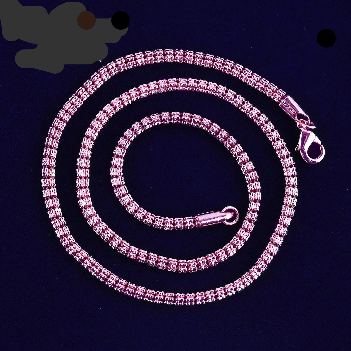 Necklace Snake Link Chain Round 24K Gold Plated Hip Hop Jewelry Unisex Gift New