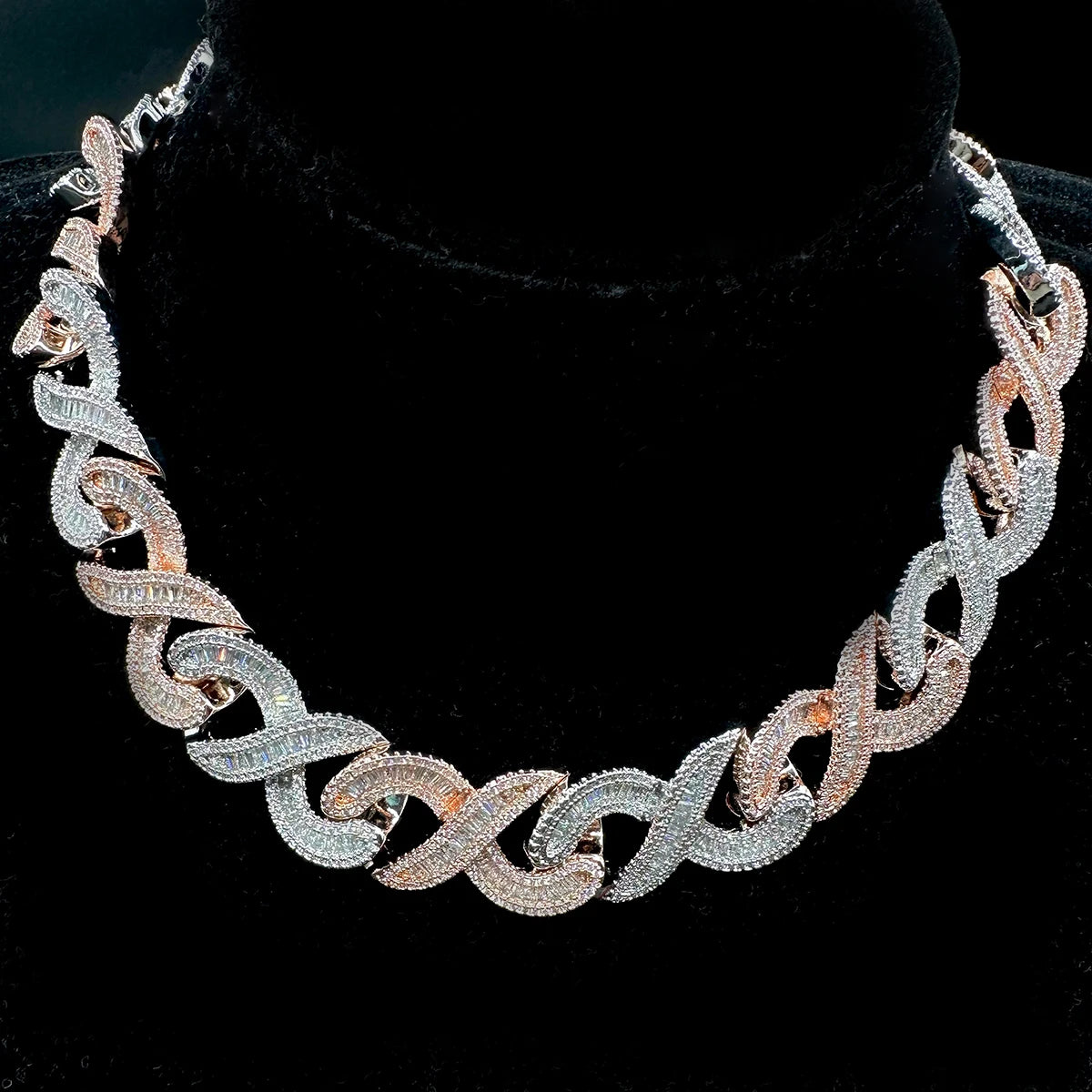 5AAA+ CZ Bling Ice Out Hop Hip Cuban Link Chain Necklace Real Gold Plated 20MM
