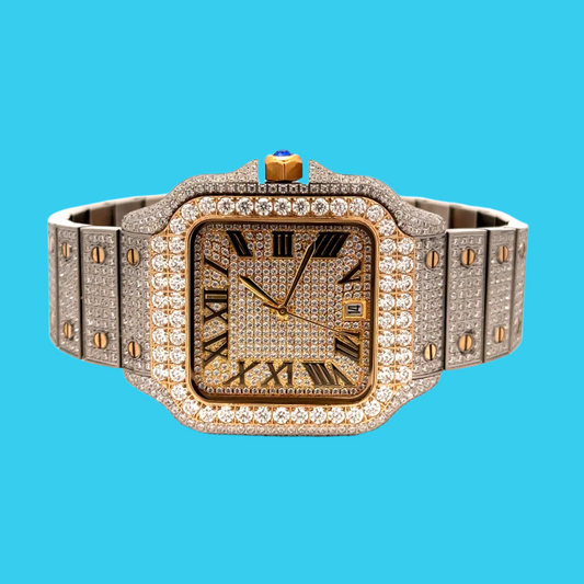 VORLIC STEEL TT GOLD MOISSANITE WATCH ICED OUT I 5900842