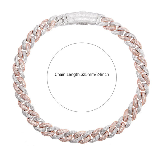 5AAA+ Miami Cuban Link Chain Necklace Cubic Zircon Hip Hop Choker Rock - Jewelry Iced