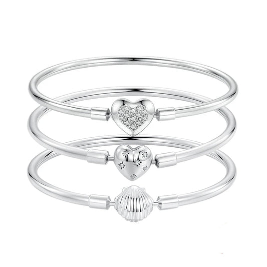 925 Sterling Silver Heart Bracelet for Women - Jewelry Iced