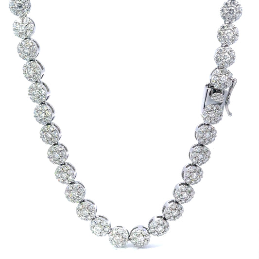 7MM RHODIUM MOISSANITE ICED OUT CHAIN Moissanite Lab Diamond VVS Clarity