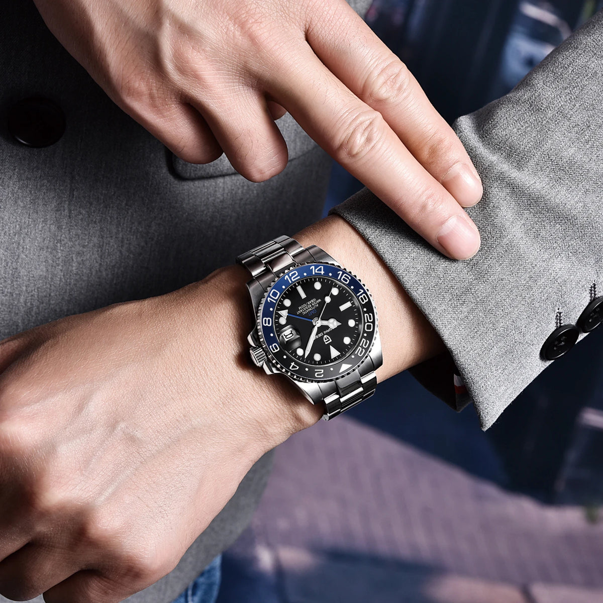 PAGANI DESIGN PD-1662 Men's Mechanical Watch - GMT, Sapphire Glass, Waterproof