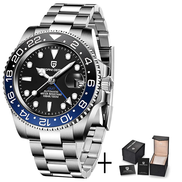 PAGANI DESIGN PD-1662 Men's Mechanical Watch - GMT, Sapphire Glass, Waterproof