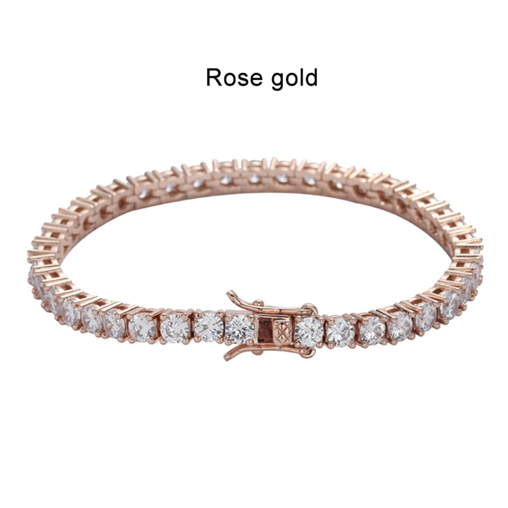 S925 Sterling Silver 3MM Round VVS1 Moissanite Tennis Bracelet For Women Men Original18k White Gold with GRA for Women Man