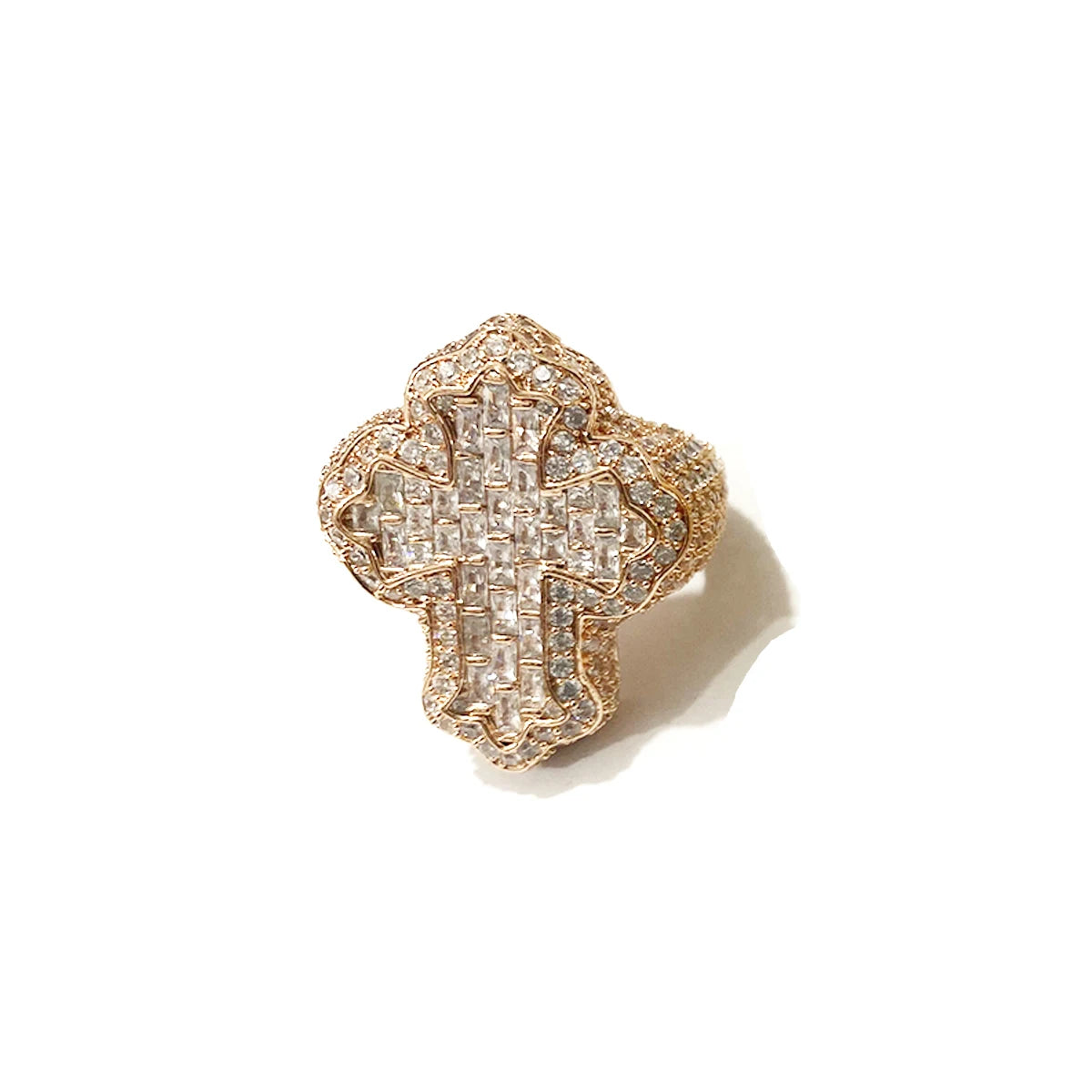 Cross Finger Ring Iced Out 5AAAAA Zircon Prong Fashion Luxulry Men Hip Hop Jewelry for Gift