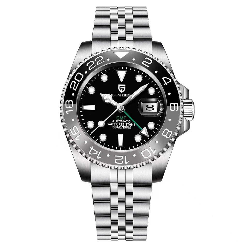 PAGANI DESIGN PD-1662 Men's Mechanical Watch - GMT, Sapphire Glass, Waterproof