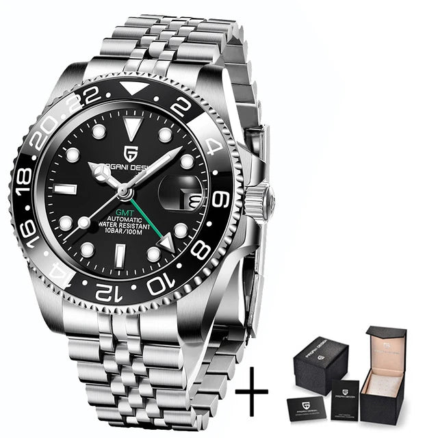 PAGANI DESIGN PD-1662 Men's Mechanical Watch - GMT, Sapphire Glass, Waterproof